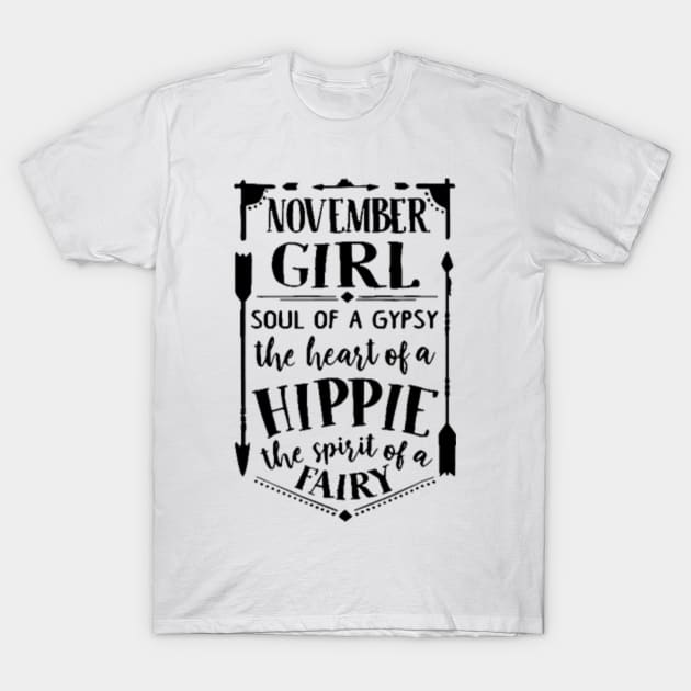 November Girl T-Shirt by CreativeWorld96